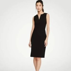 Ann Taylor Split-Neck Sheath Dress in Seasonless Stretch